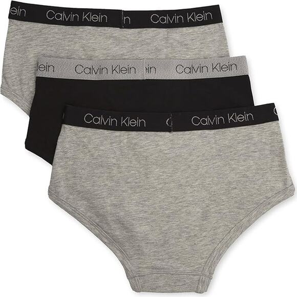 New 3-Pack Calvin Klein Boys XL Black Gray Modern Cotton Briefs Underwear - Picture 2 of 2